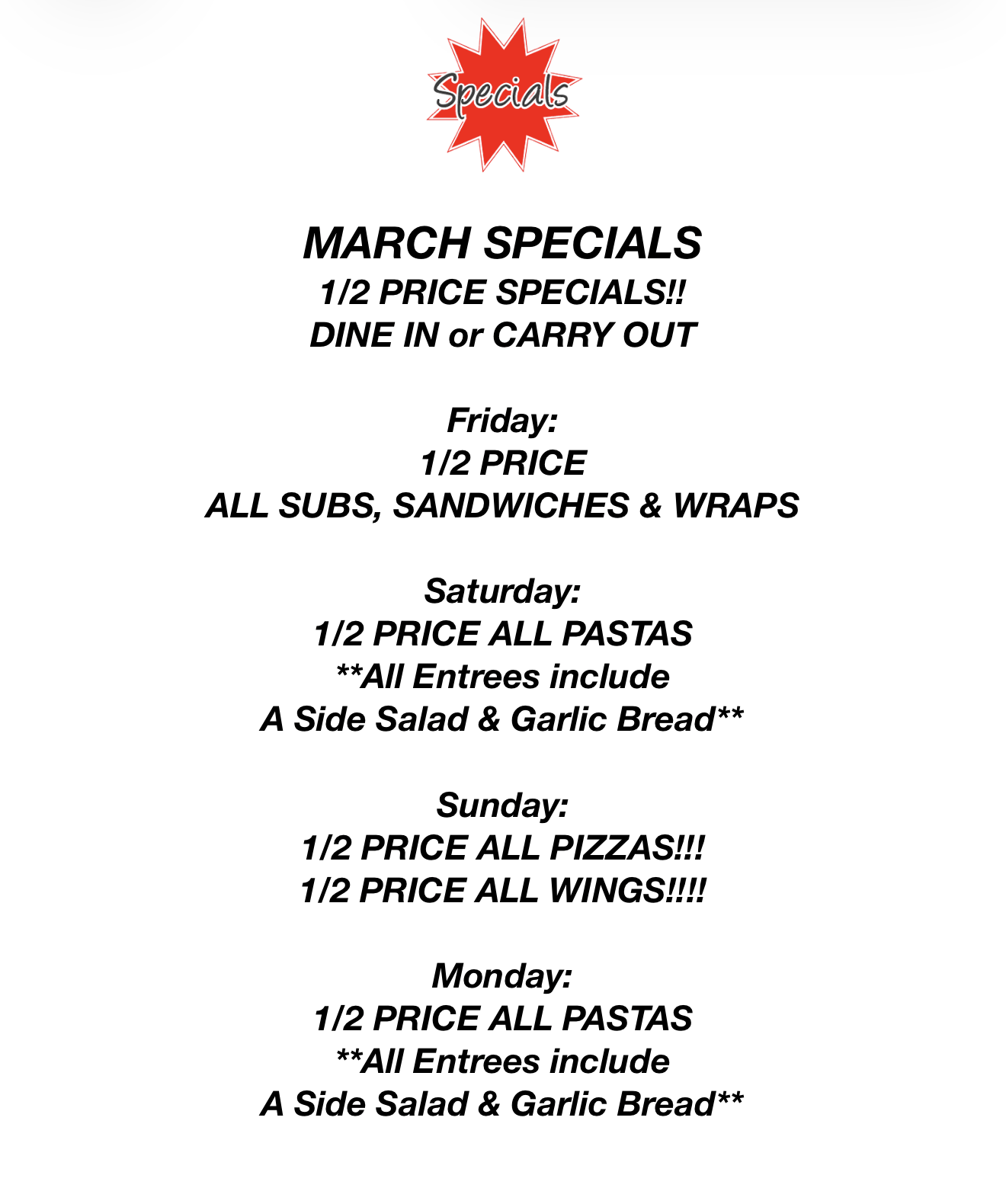 3.19 spring specials