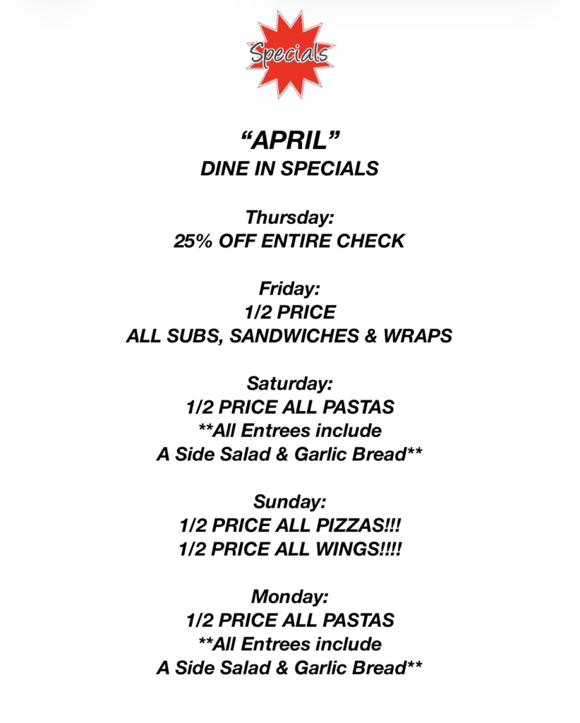 april specials